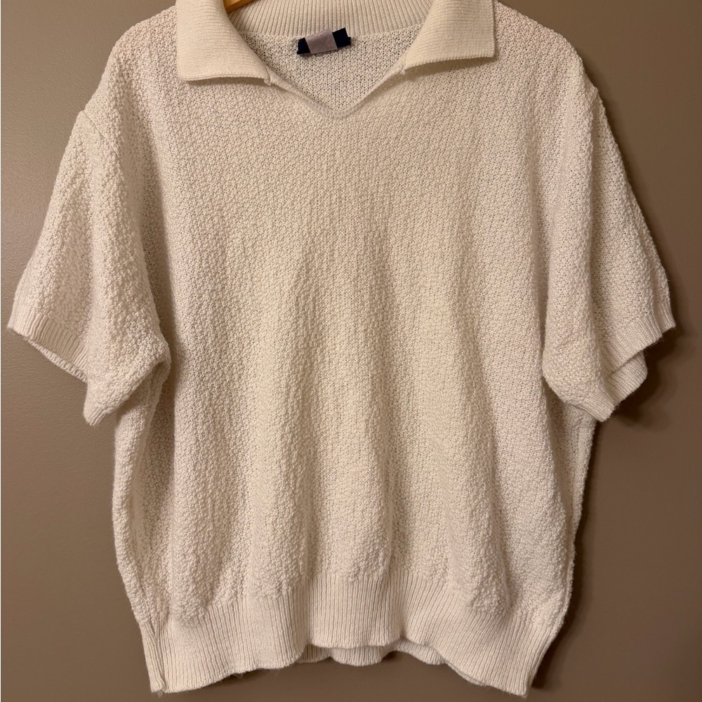 Women’s Vintage Lord Isaacs Short Sleeve Knit Collared Sweater 1x Grandmacore